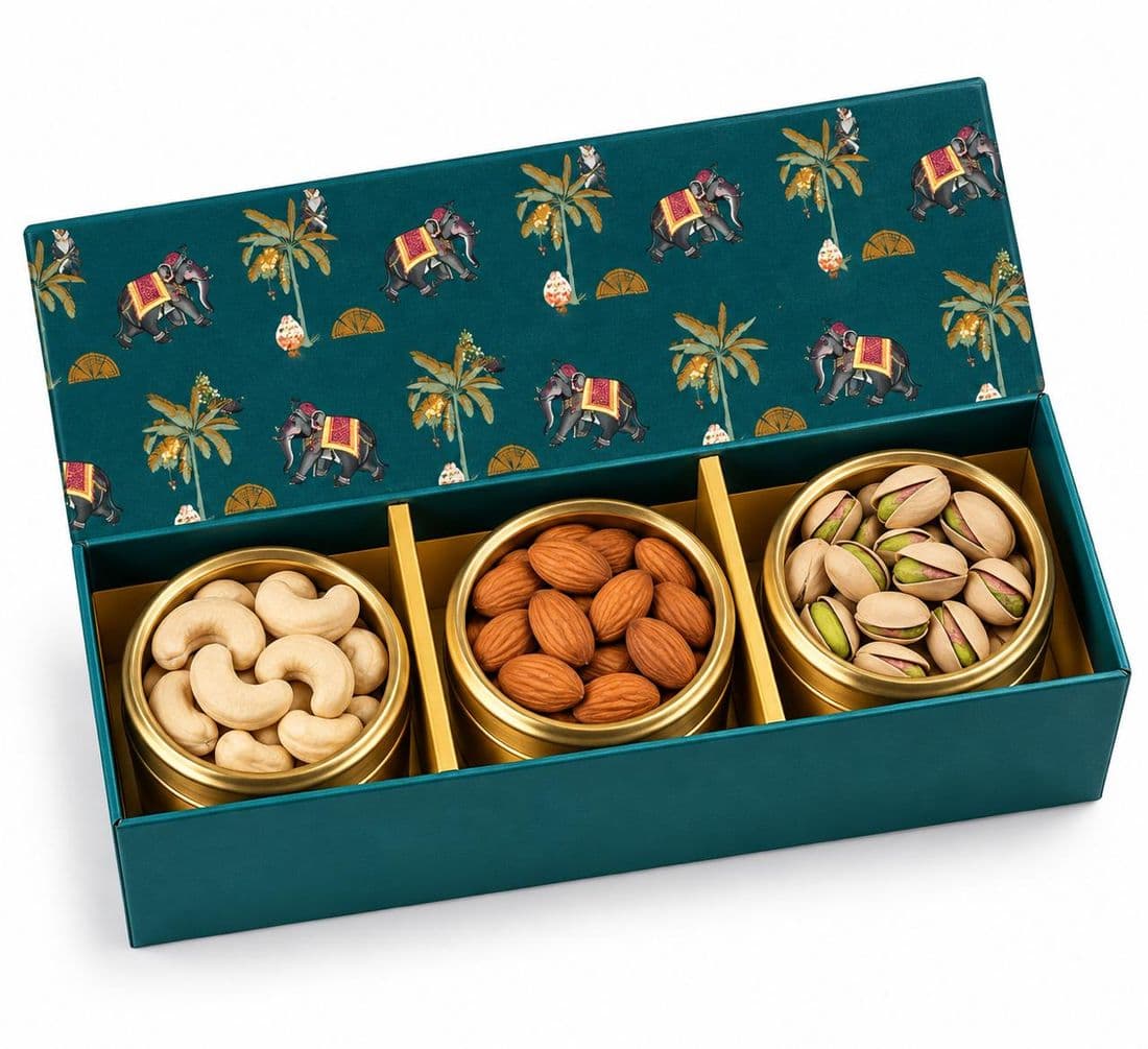 Peacock three-jar box